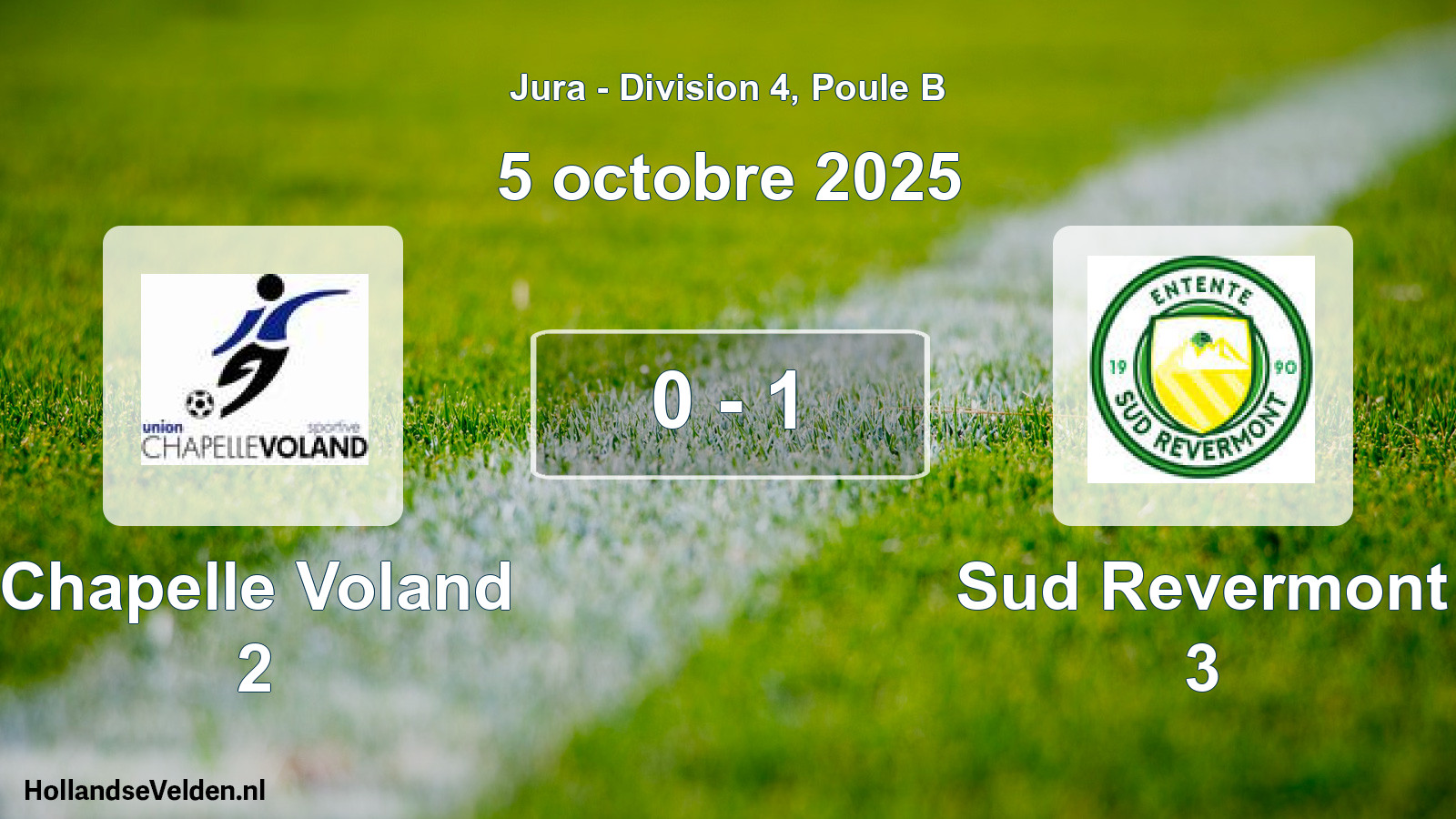 Total number of matches played: Chapelle Voland 2 - Sud Revermont 3 0 - 1 (5 October 2025)