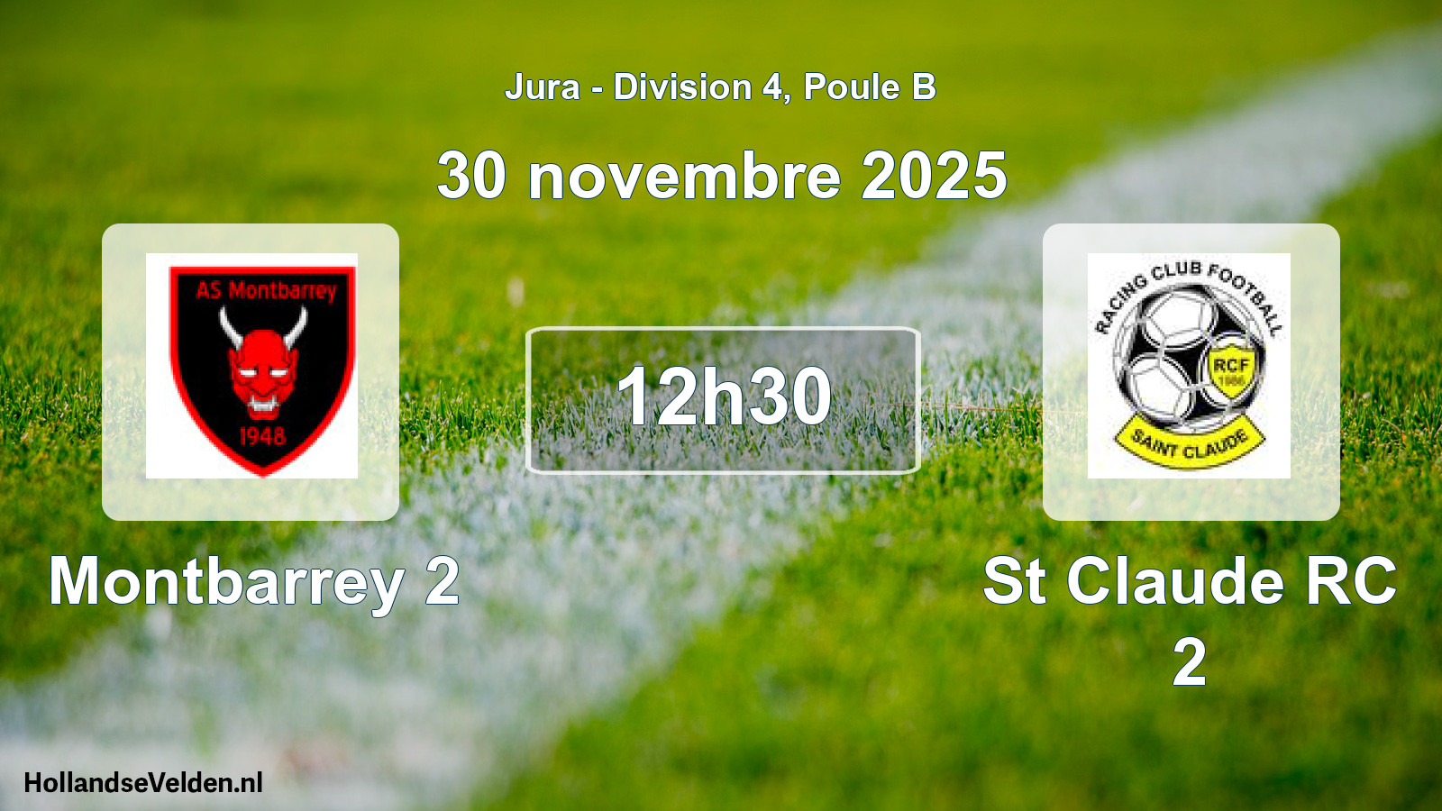 Match programmé: Montbarrey 2 - St Claude RC 2 (2 novembre 2025)