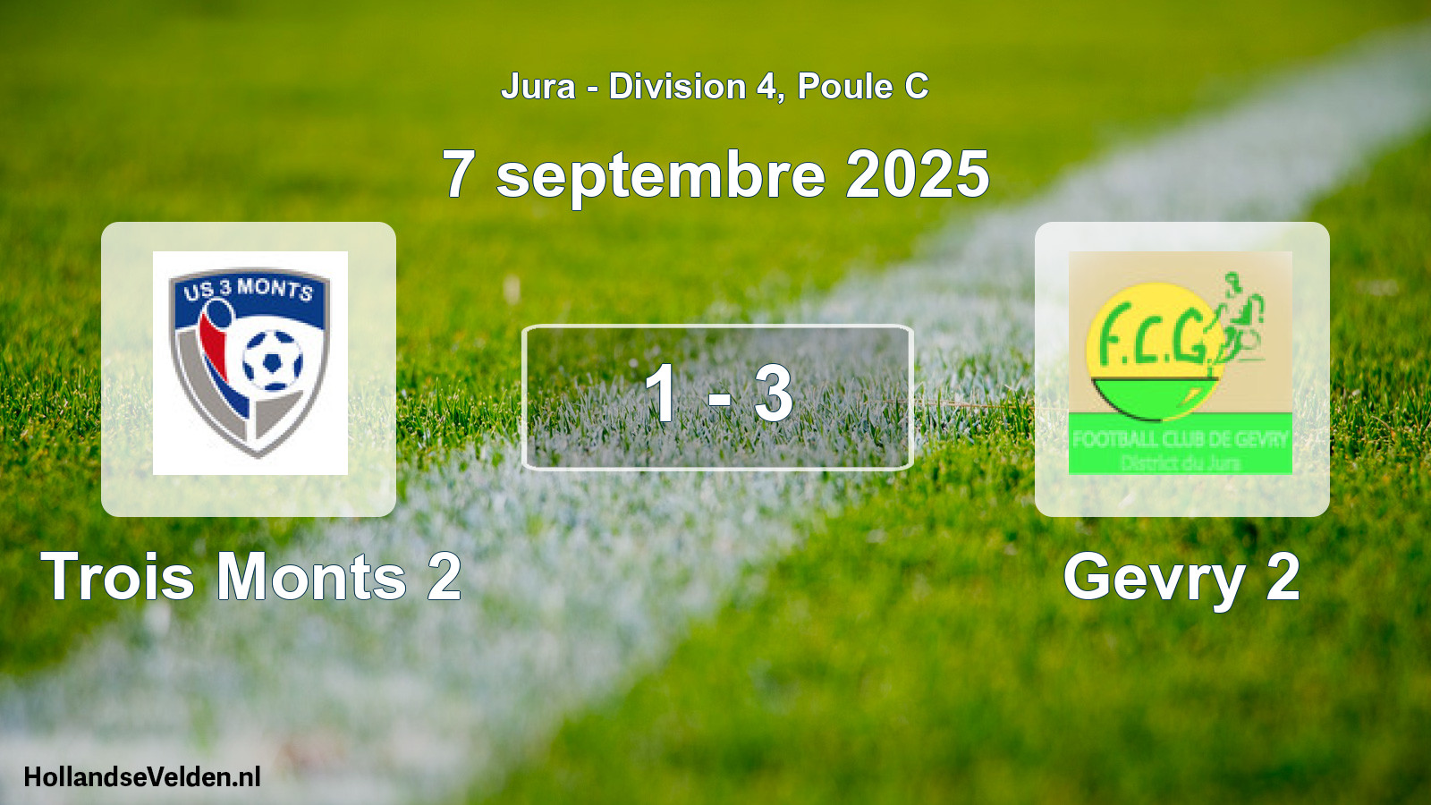 Match joué: Trois Monts 2 - Gevry 2 1 - 3 (7 septembre 2025)