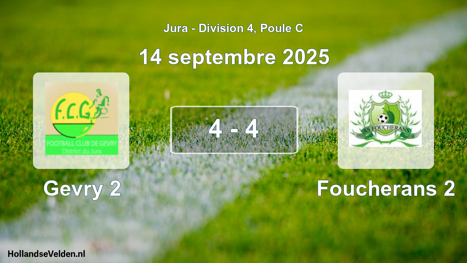 Match joué: Gevry 2 - Foucherans 2 4 - 4 (14 septembre 2025)