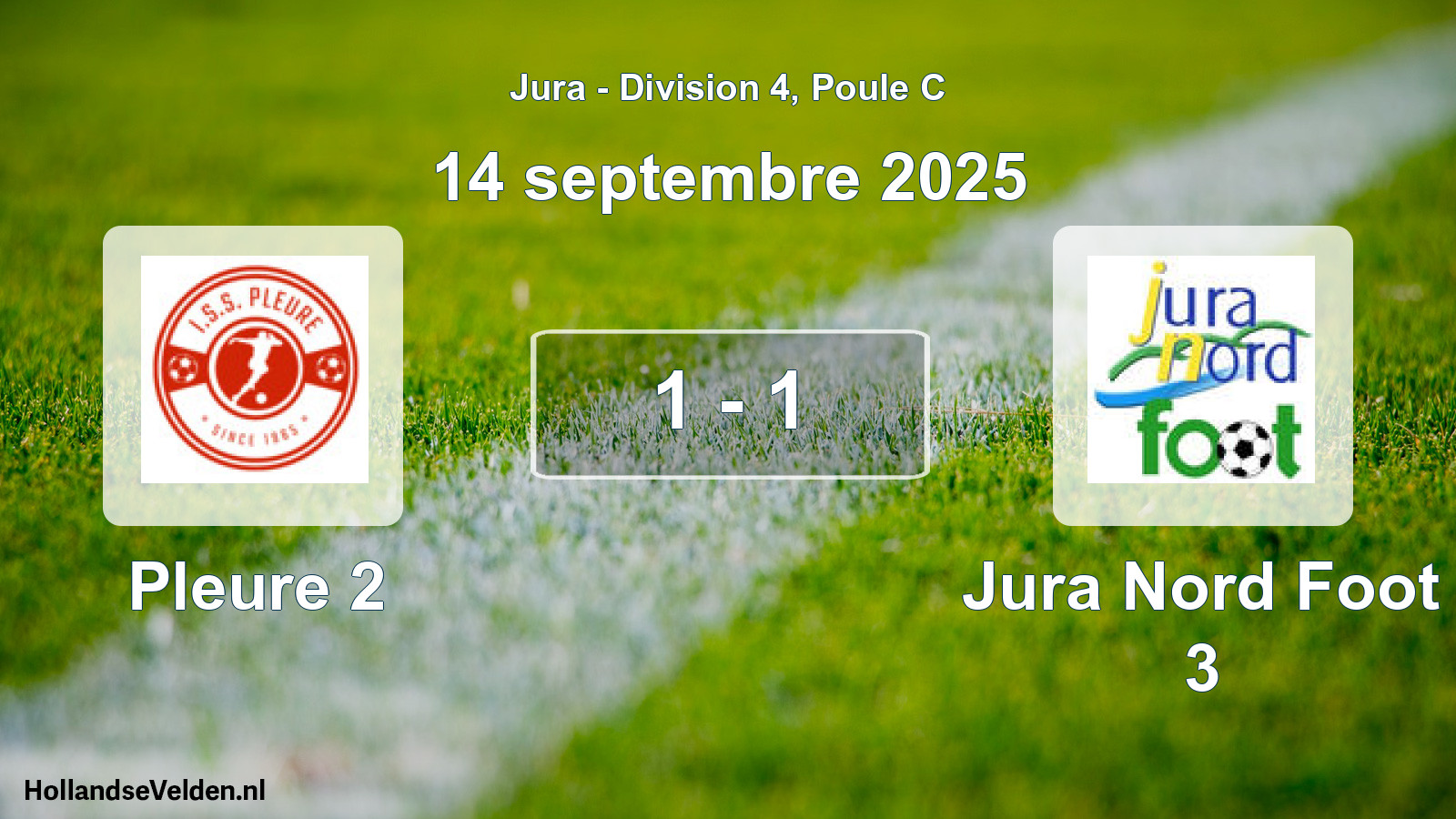 Gespeelde wedstrijd: Pleure 2 - Jura Nord Foot 3 1 - 1 (14 september 2025)