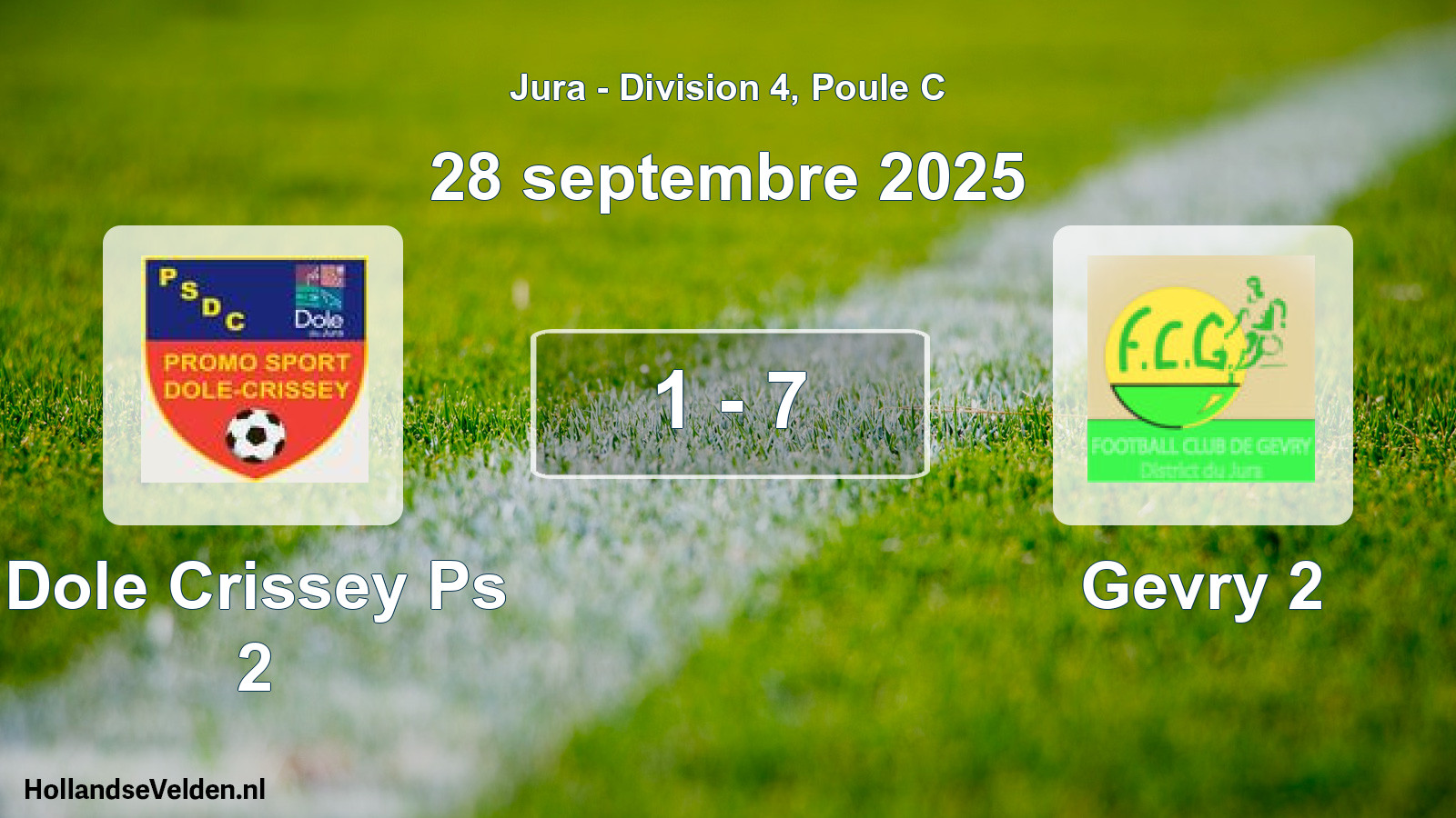 Total number of matches played: Dole Crissey Ps 2 - Gevry 2 1 - 7 (28 September 2025)