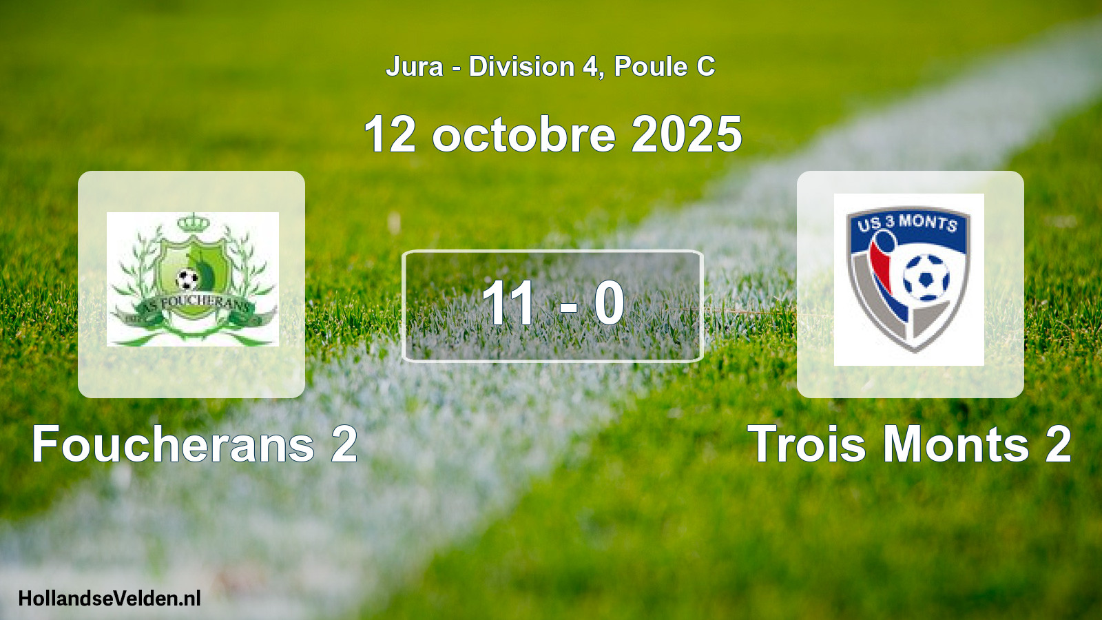 Match joué: Foucherans 2 - Trois Monts 2 11 - 0 (12 octobre 2025)