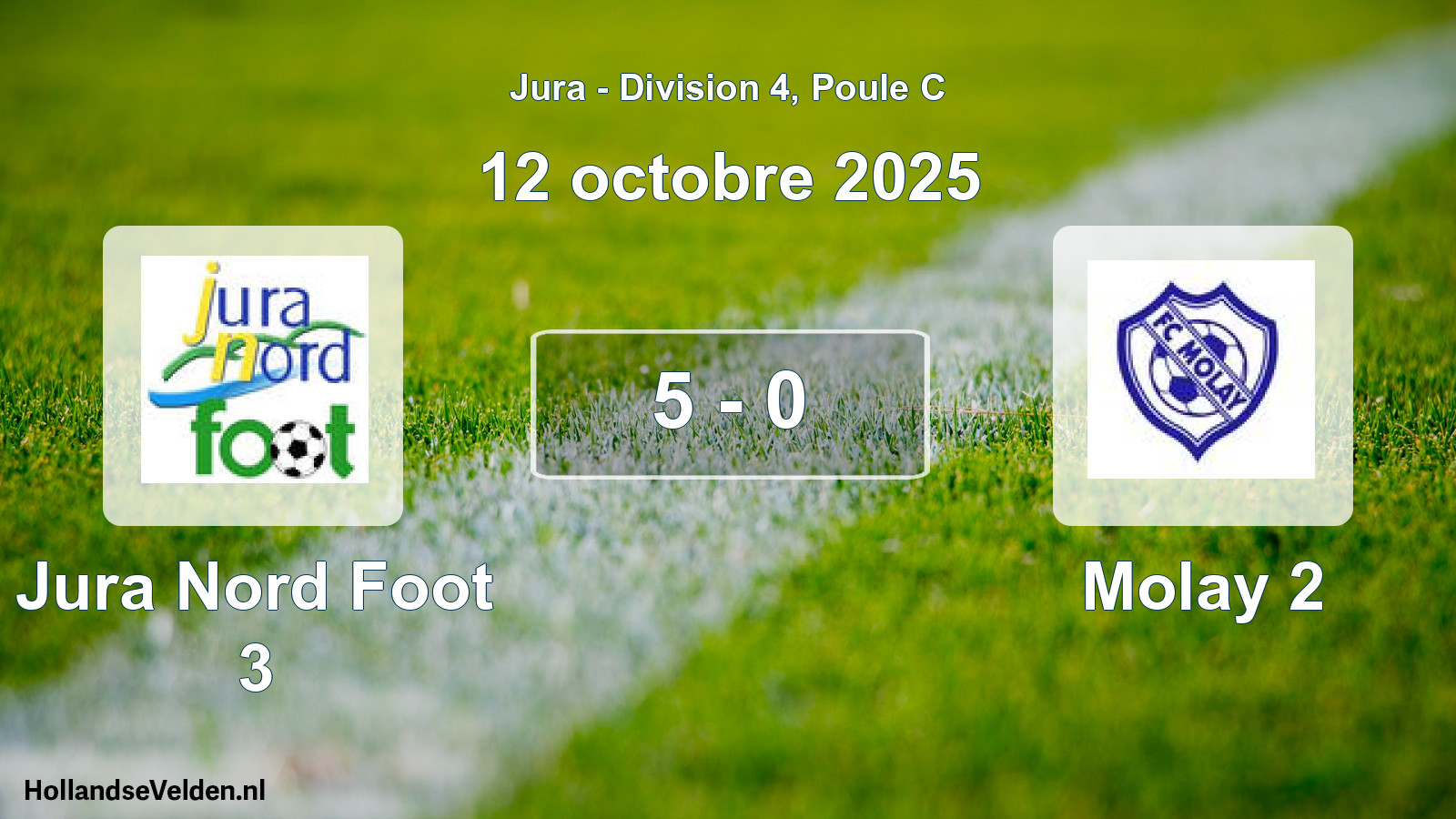 Match joué: Jura Nord Foot 3 - Molay 2 5 - 0 (12 octobre 2025)