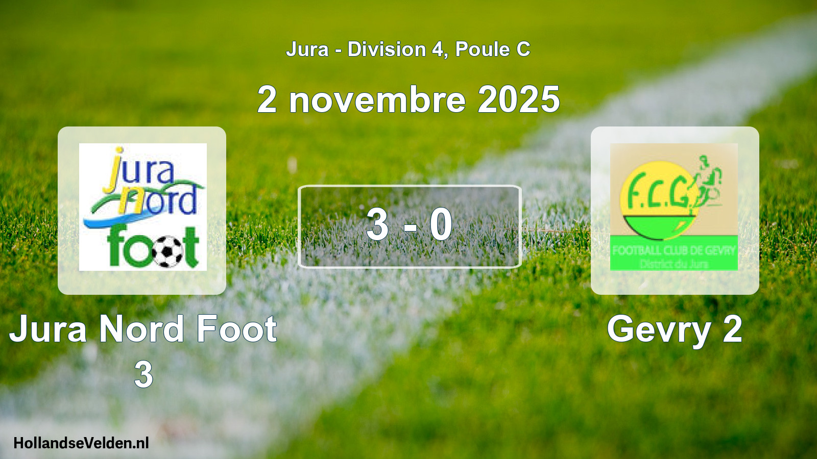 Total number of matches played: Jura Nord Foot 3 - Gevry 2 3 - 0 (2 November 2025)