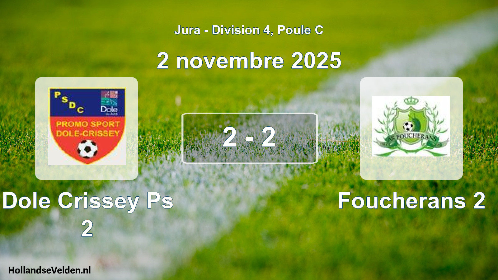 Match joué: Dole Crissey Ps 2 - Foucherans 2 2 - 2 (2 novembre 2025)