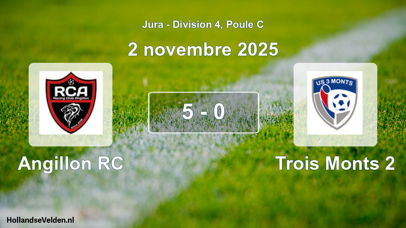 Total number of matches played: Angillon RC - Trois Monts 2 5 - 0 (2 November 2025)