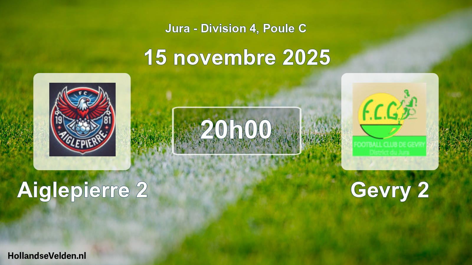 Match programmé: Aiglepierre 2 - Gevry 2 (15 novembre 2025)