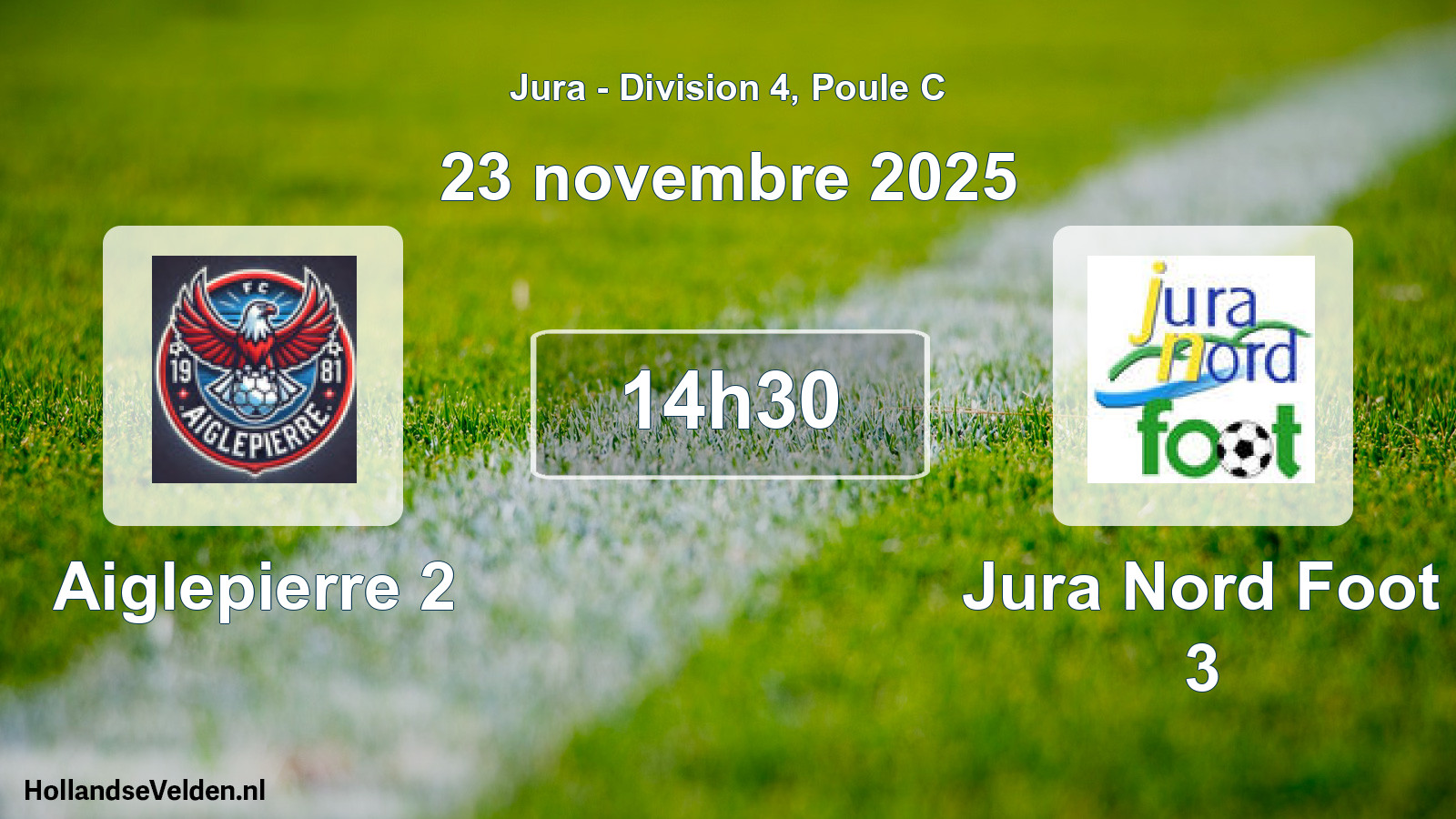 Match programmé: Aiglepierre 2 - Jura Nord Foot 3 (23 novembre 2025)