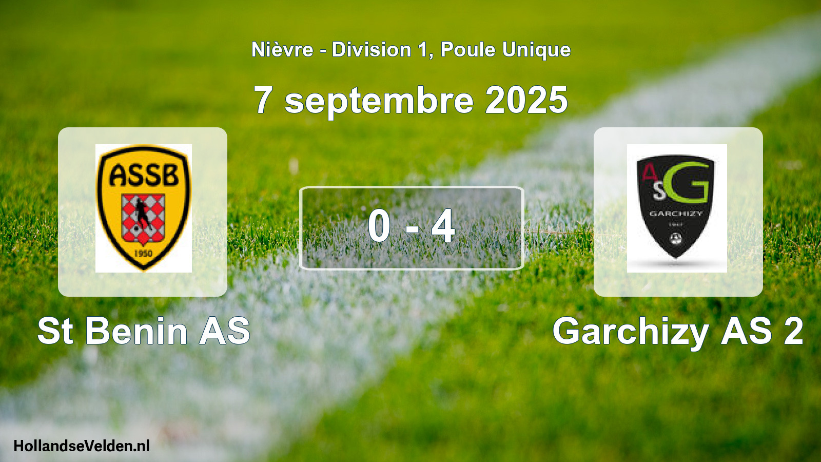 Match joué: St Benin AS - Garchizy AS 2 0 - 4 (7 septembre 2025)