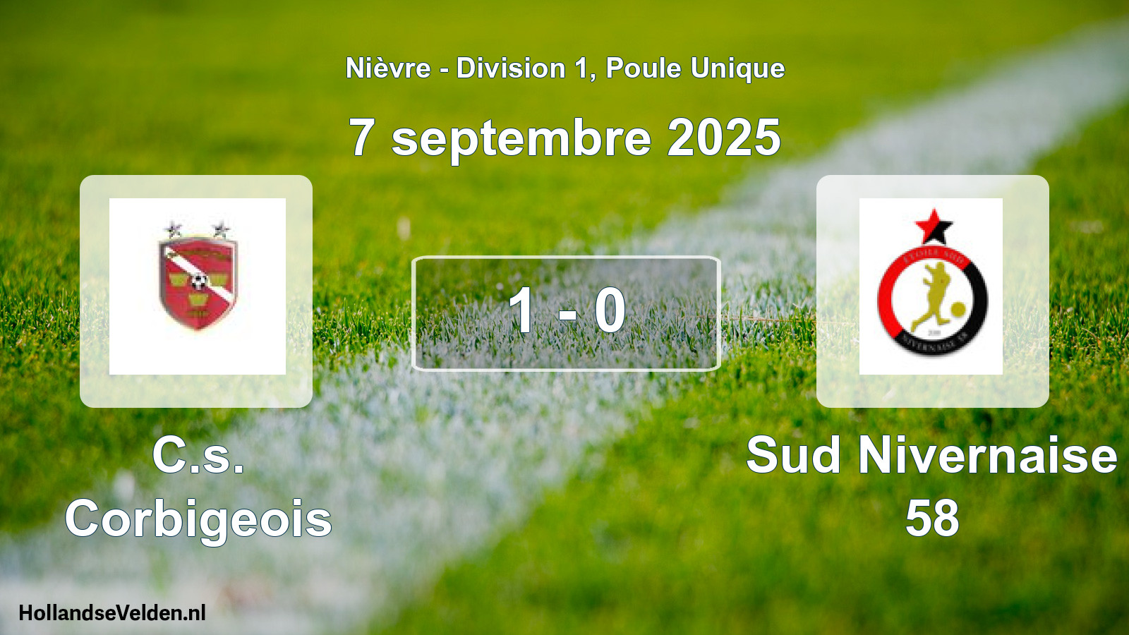 Match joué: C.s. Corbigeois - Sud Nivernaise 58 1 - 0 (7 septembre 2025)