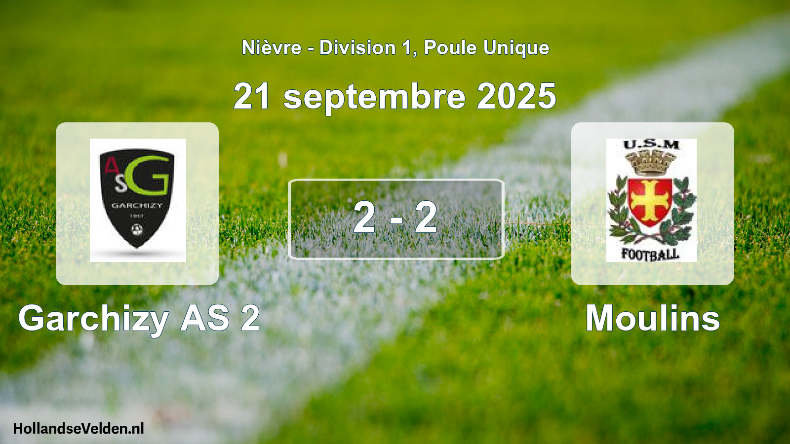 Match joué: Garchizy AS 2 - Moulins 2 - 2 (21 septembre 2025)