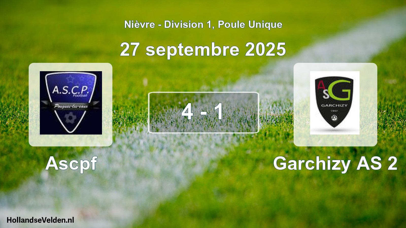 Gespeelde wedstrijd: Ascpf - Garchizy AS 2 4 - 1 (27 september 2025)