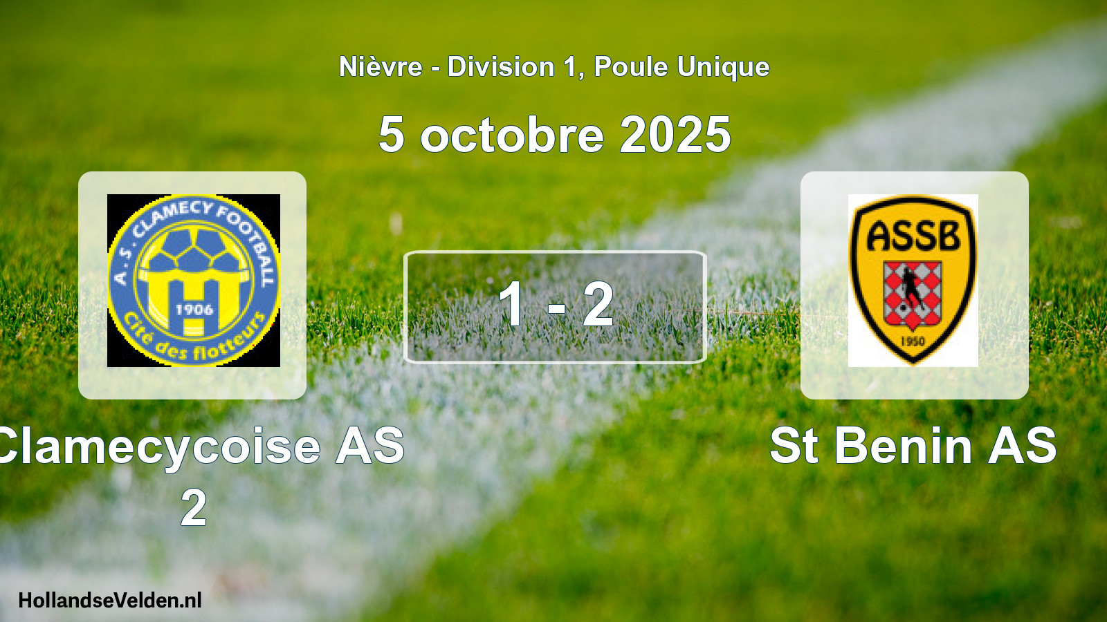 Match joué: Clamecycoise AS 2 - St Benin AS 1 - 2 (5 octobre 2025)