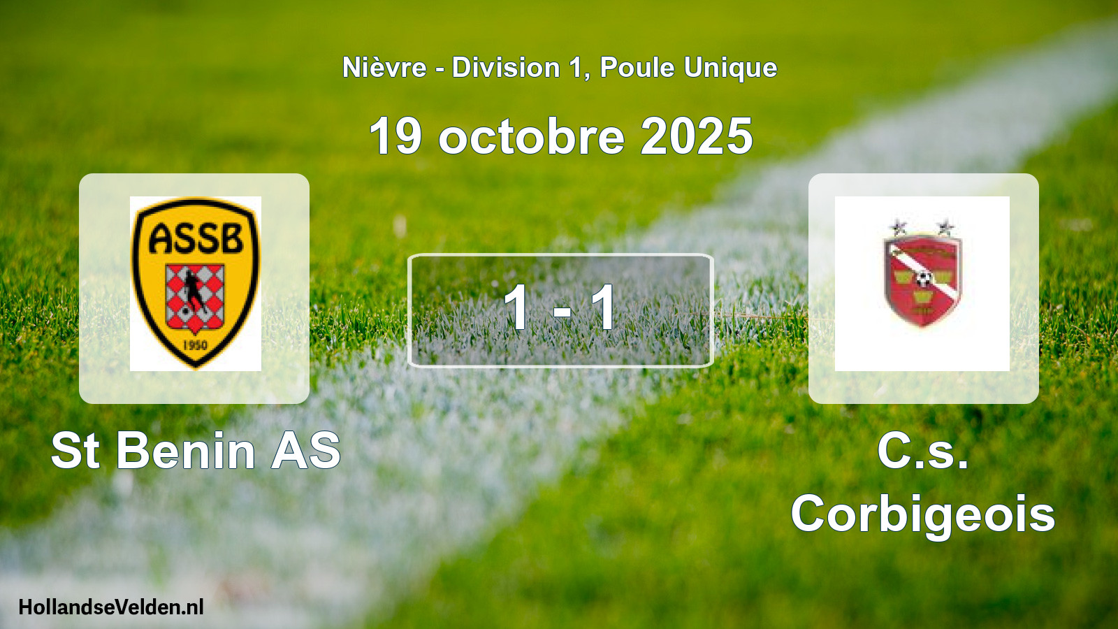 Match joué: St Benin AS - C.s. Corbigeois 1 - 1 (19 octobre 2025)