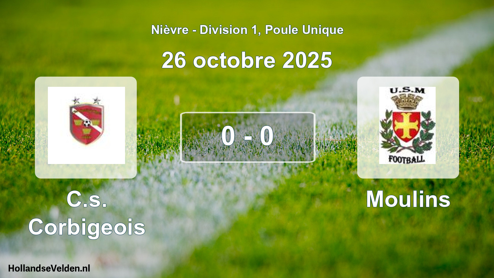 Match joué: C.s. Corbigeois - Moulins 0 - 0 (26 octobre 2025)
