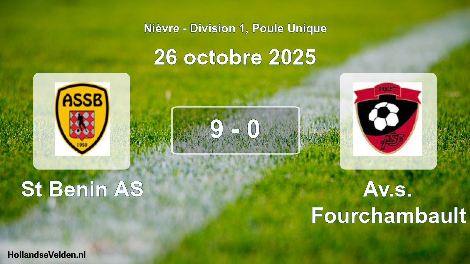 Gespeelde wedstrijd: St Benin AS - Av.s. Fourchambault 9 - 0 (26 oktober 2025)