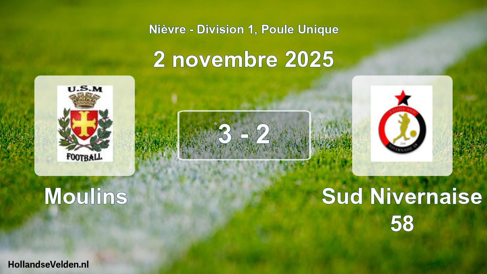 Gespeelde wedstrijd: Moulins - Sud Nivernaise 58 3 - 2 (2 november 2025)