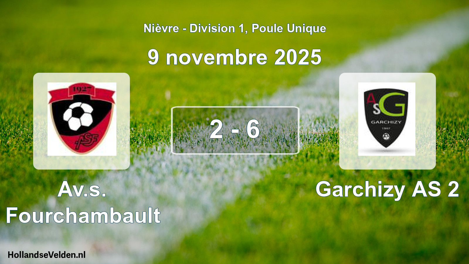 Match joué: Av.s. Fourchambault - Garchizy AS 2 2 - 6 (9 novembre 2025)