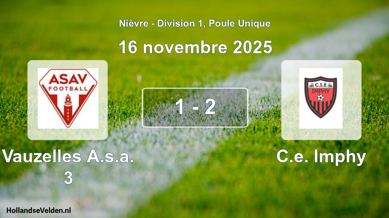 Match joué: Vauzelles A.s.a. 3 - C.e. Imphy 1 - 2 (16 novembre 2025)