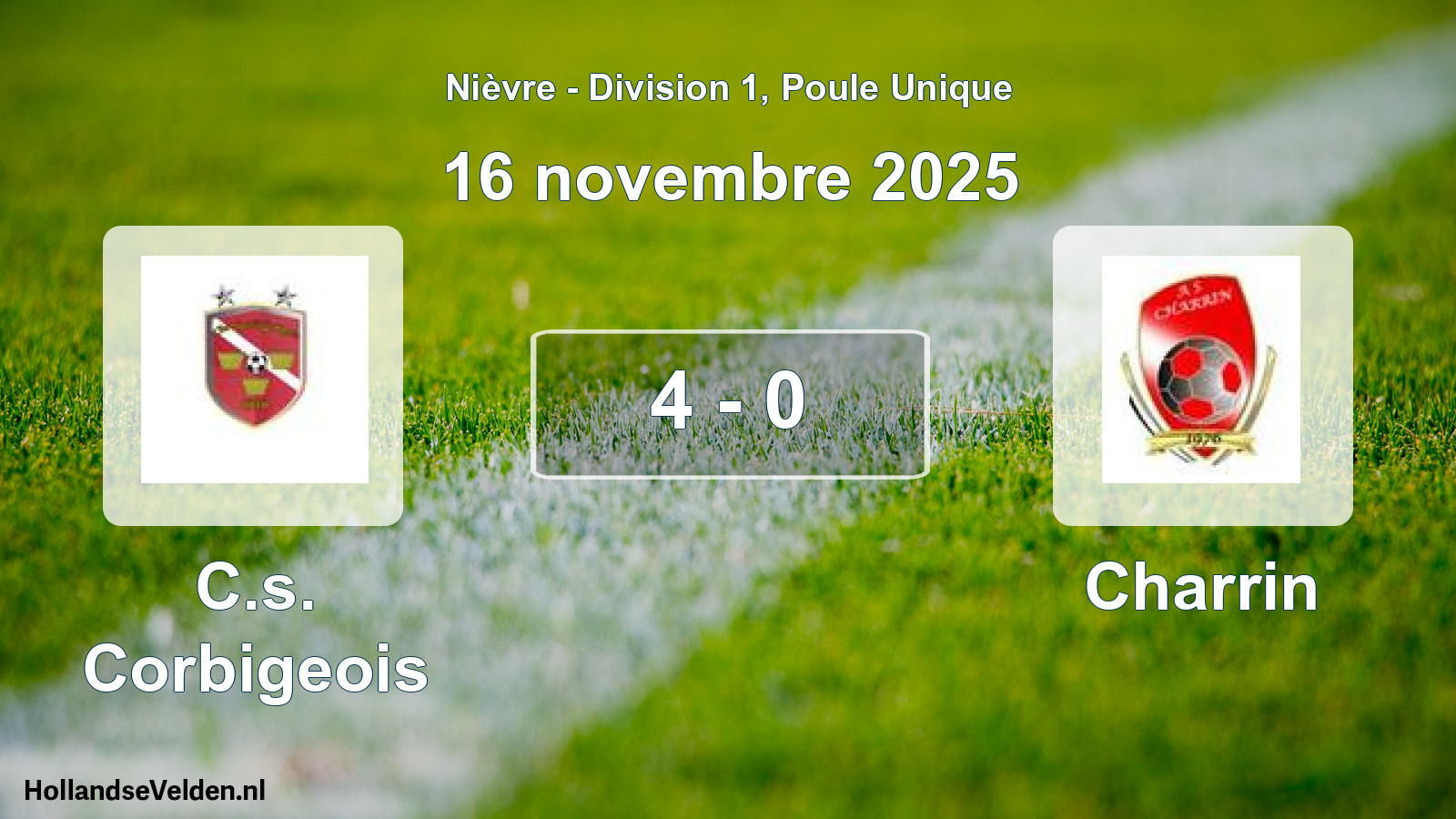 Match joué: C.s. Corbigeois - Charrin 4 - 0 (16 novembre 2025)