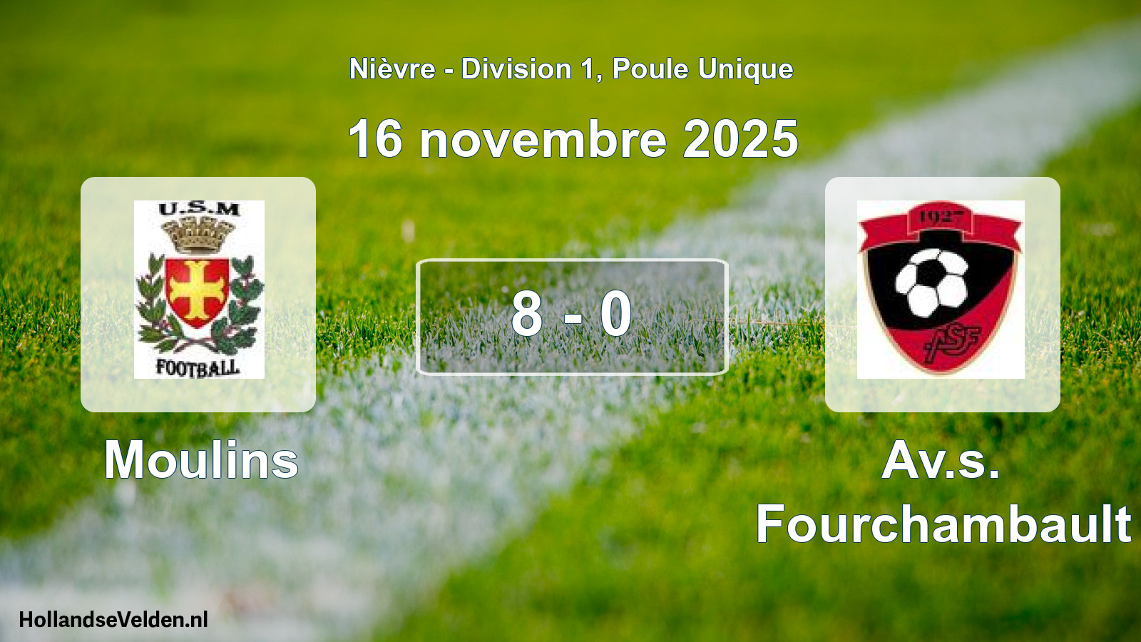 Match joué: Moulins - Av.s. Fourchambault 8 - 0 (16 novembre 2025)
