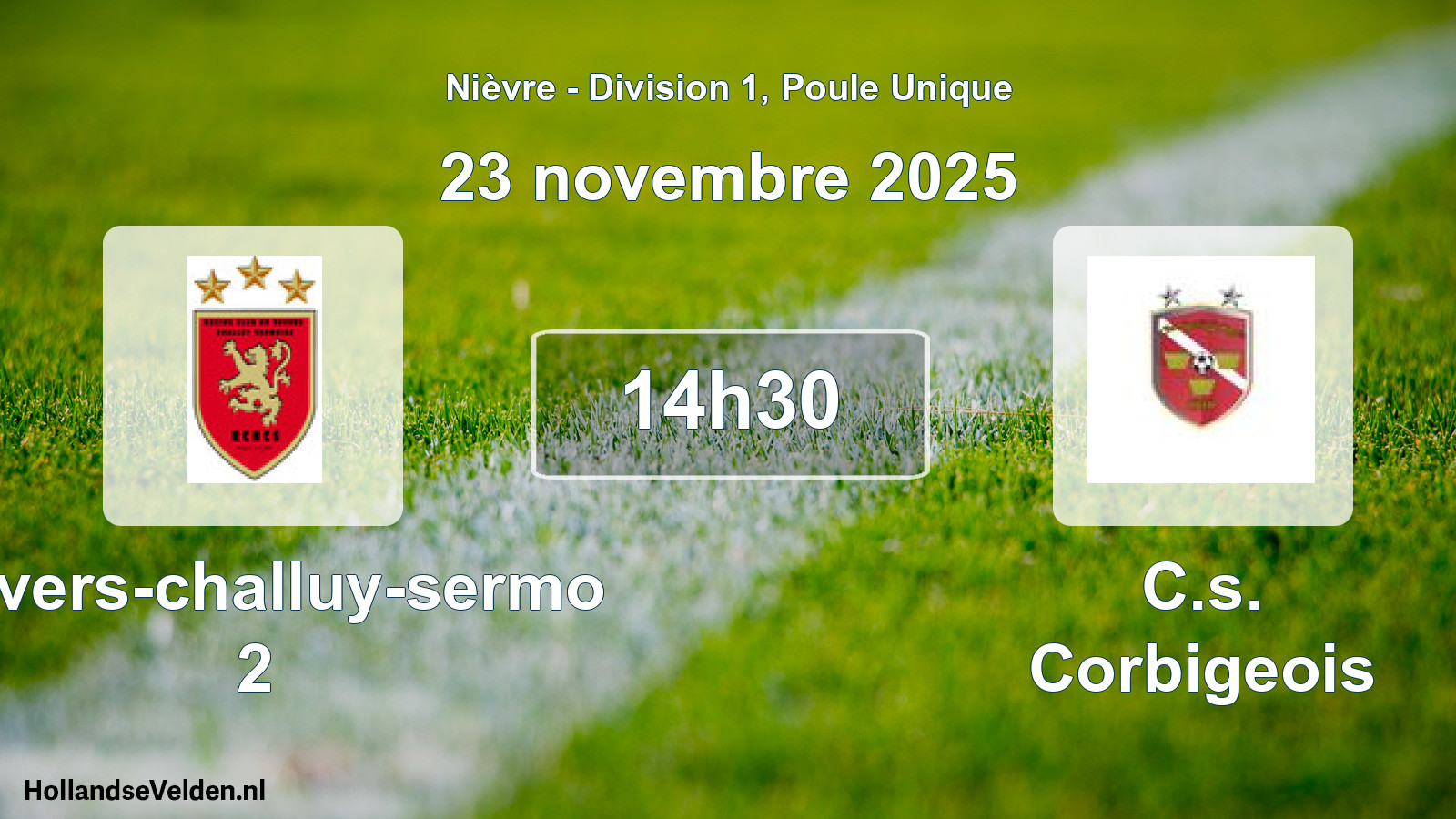 Geplande wedstrijd: Nevers-challuy-sermo 2 - C.s. Corbigeois (23 november 2025)