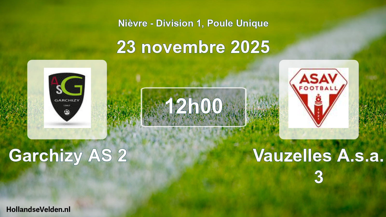 Match programmé: Garchizy AS 2 - Vauzelles A.s.a. 3 (23 novembre 2025)