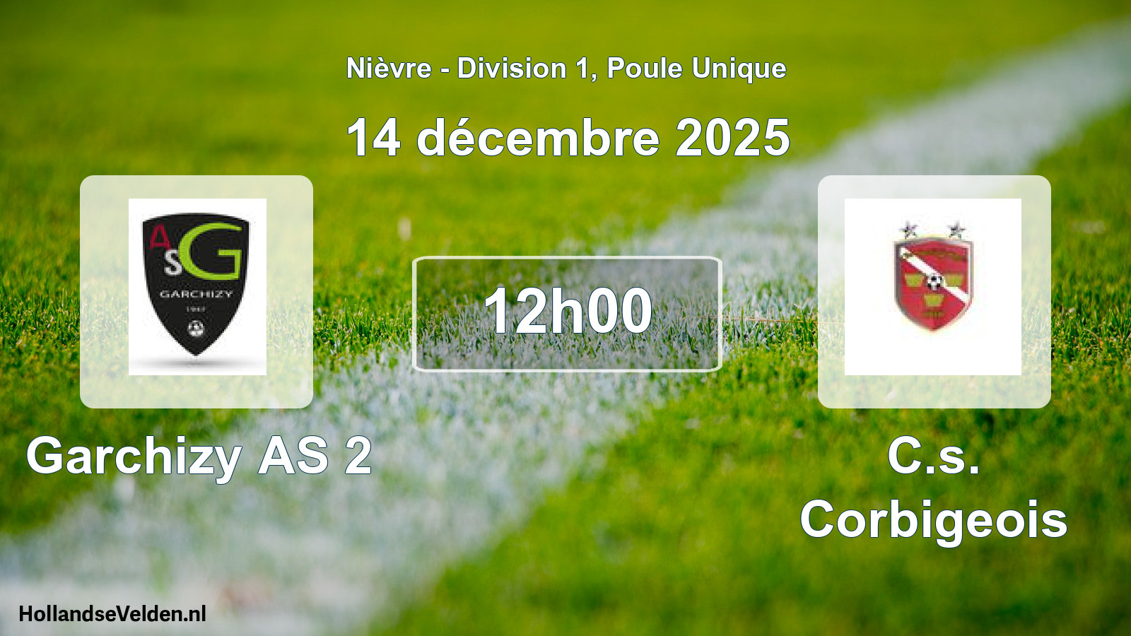 Geplande wedstrijd: Garchizy AS 2 - C.s. Corbigeois (14 december 2025)