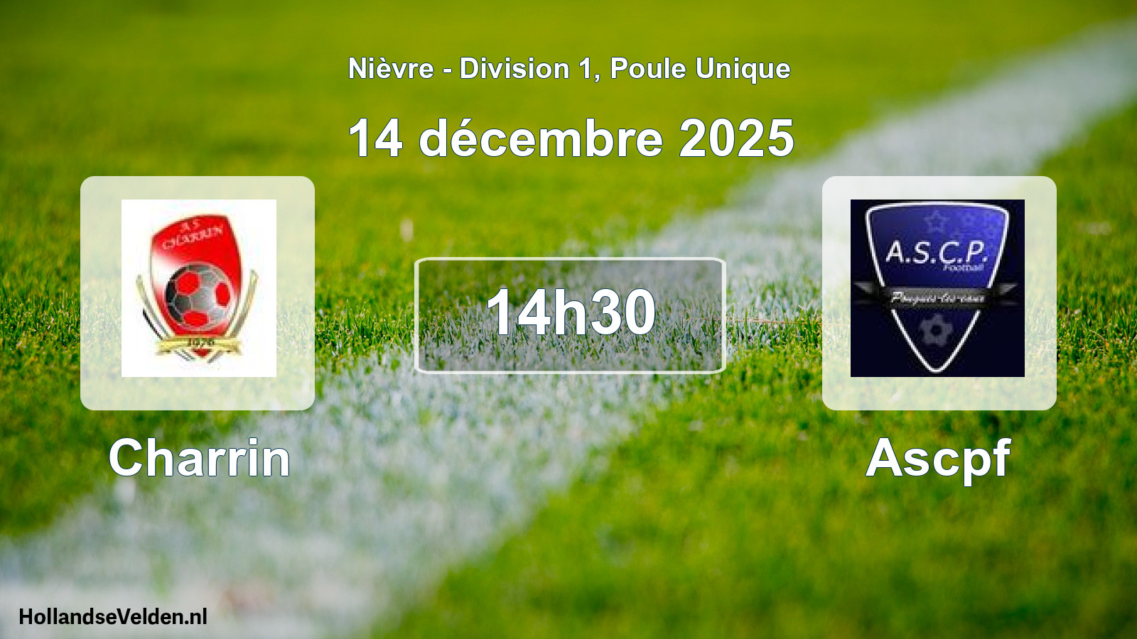 Match programmé: Charrin - Ascpf (14 décembre 2025)