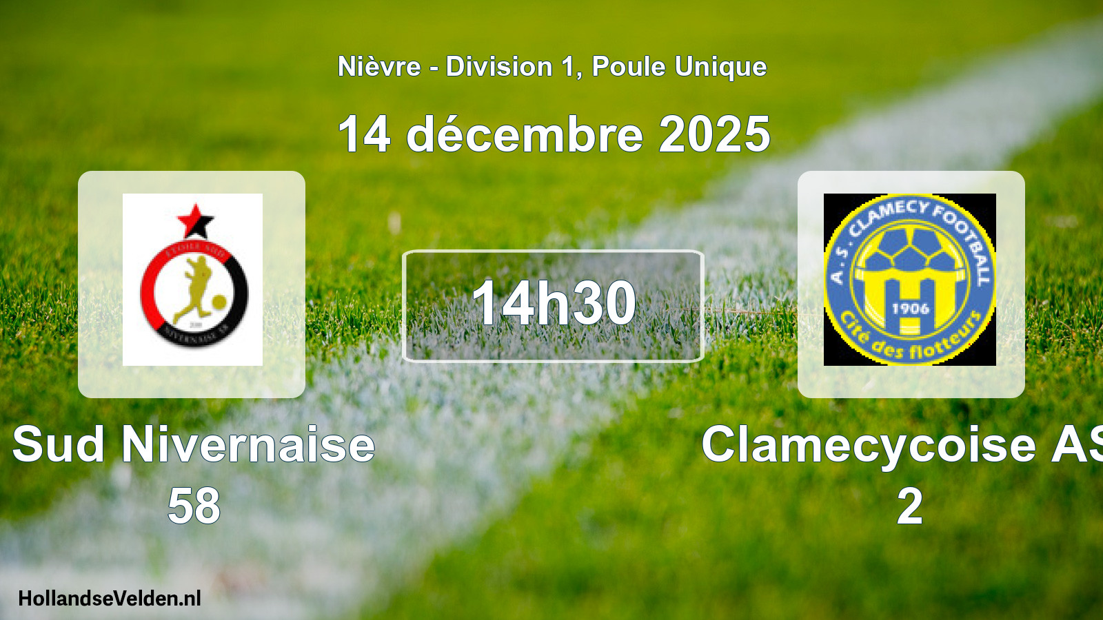 Geplande wedstrijd: Sud Nivernaise 58 - Clamecycoise AS 2 (14 december 2025)