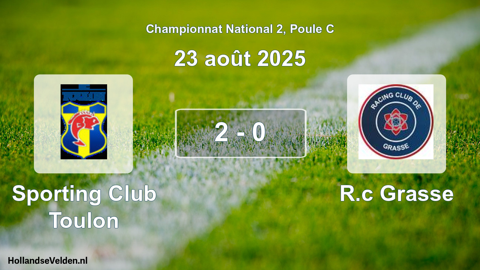 Gespeelde wedstrijd: Sporting Club Toulon - R.c Grasse 2 - 0 (23 augustus 2025)