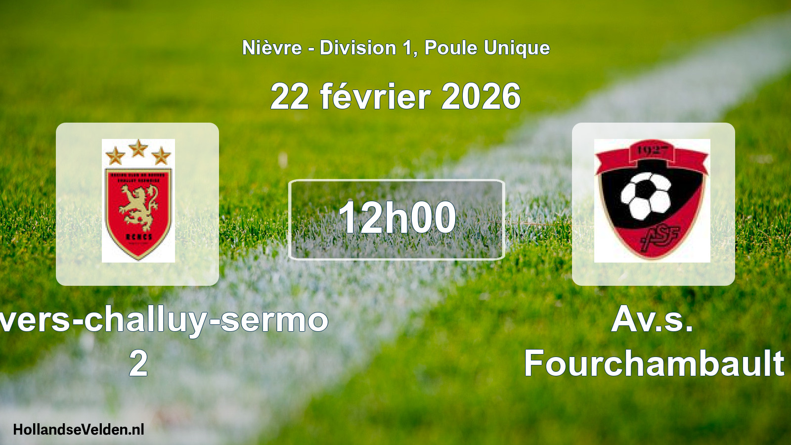 Match programmé: Nevers-challuy-sermo 2 - Av.s. Fourchambault (22 février 2026)