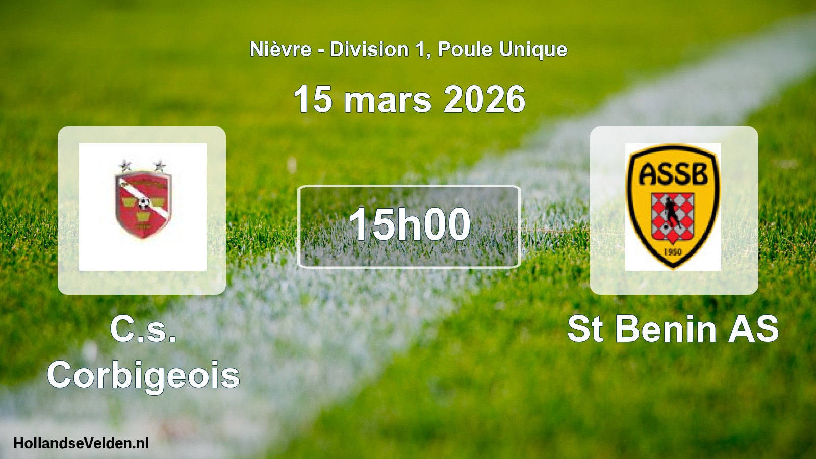 Scheduled Match: C.s. Corbigeois - St Benin AS (15 March 2026)