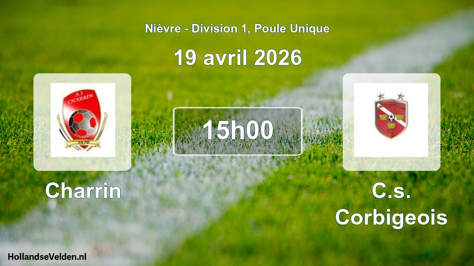 Match programmé: Charrin - C.s. Corbigeois (19 avril 2026)