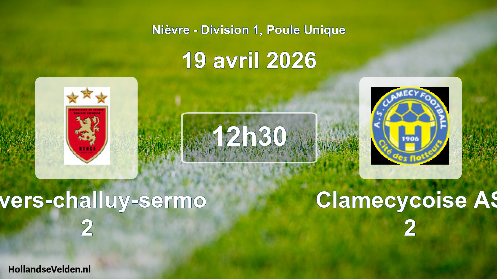 Geplande wedstrijd: Nevers-challuy-sermo 2 - Clamecycoise AS 2 (19 april 2026)