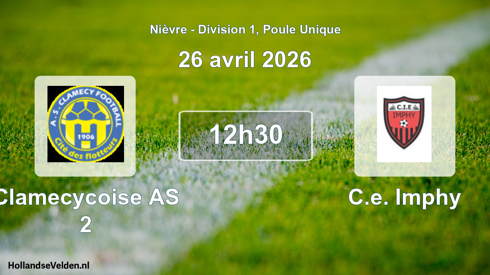 Match programmé: Clamecycoise AS 2 - C.e. Imphy (26 avril 2026)