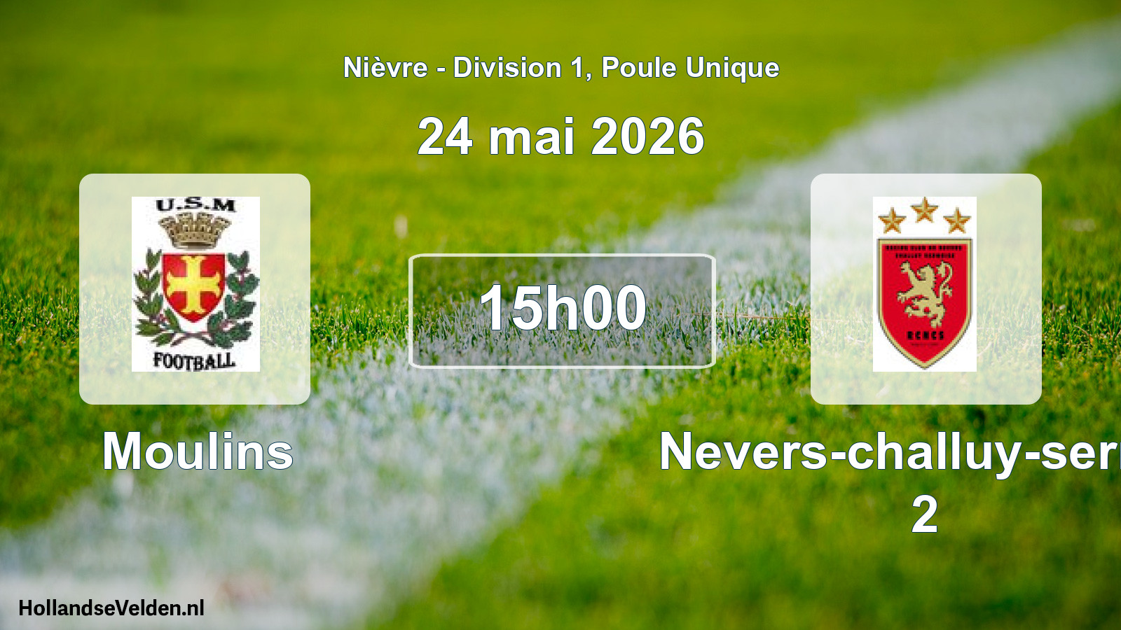 Match programmé: Moulins - Nevers-challuy-sermo 2 (24 mai 2026)