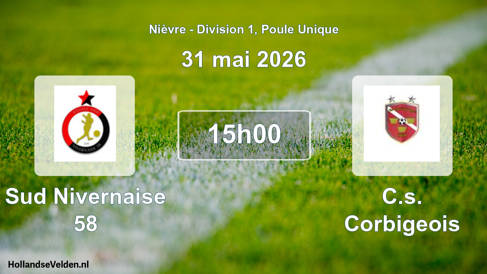 Scheduled Match: Sud Nivernaise 58 - C.s. Corbigeois (31 May 2026)