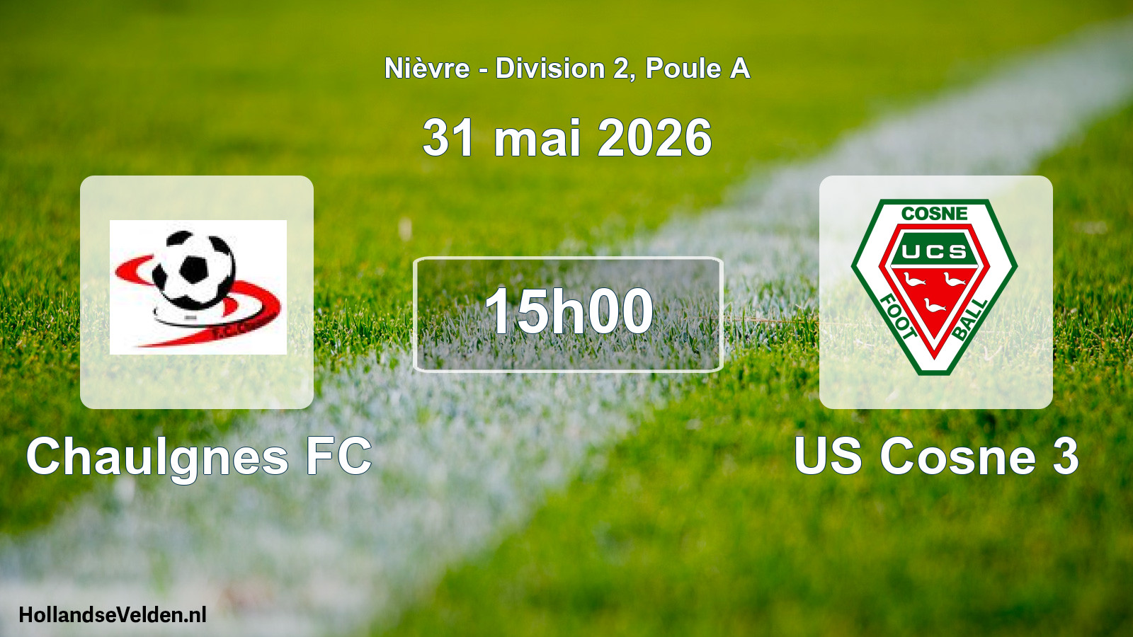 Match programmé: Chaulgnes FC - US Cosne 3 (31 mai 2026)