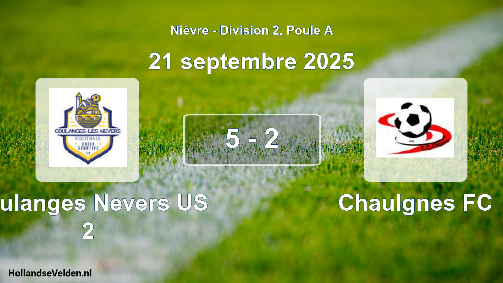 Total number of matches played: Coulanges Nevers US 2 - Chaulgnes FC 5 - 2 (21 September 2025)