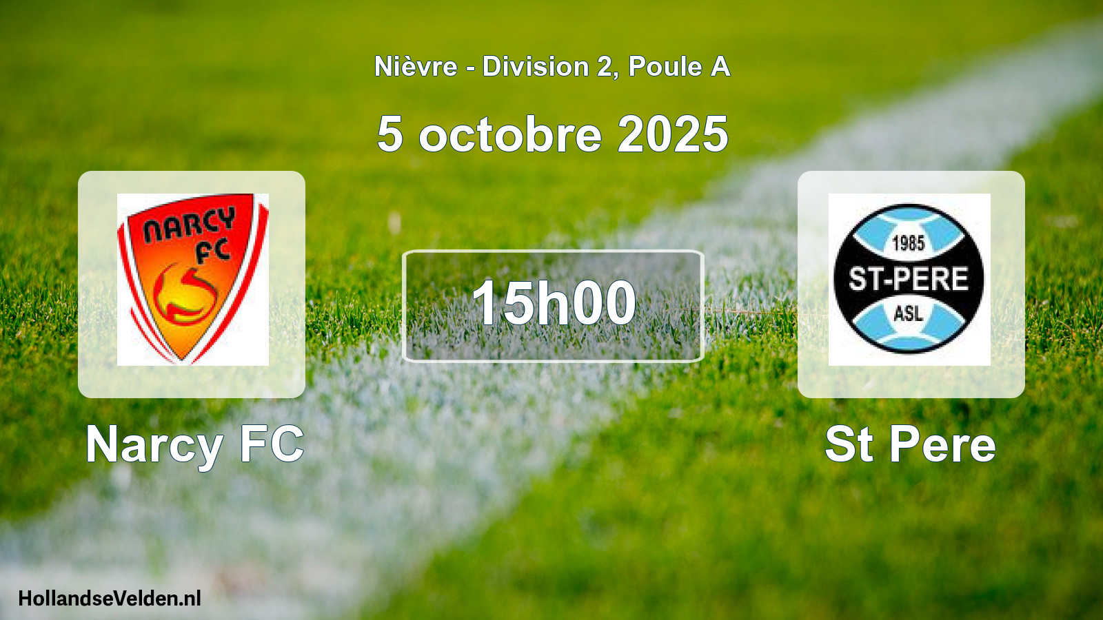 Match programmé: Narcy FC - St Pere (5 octobre 2025)