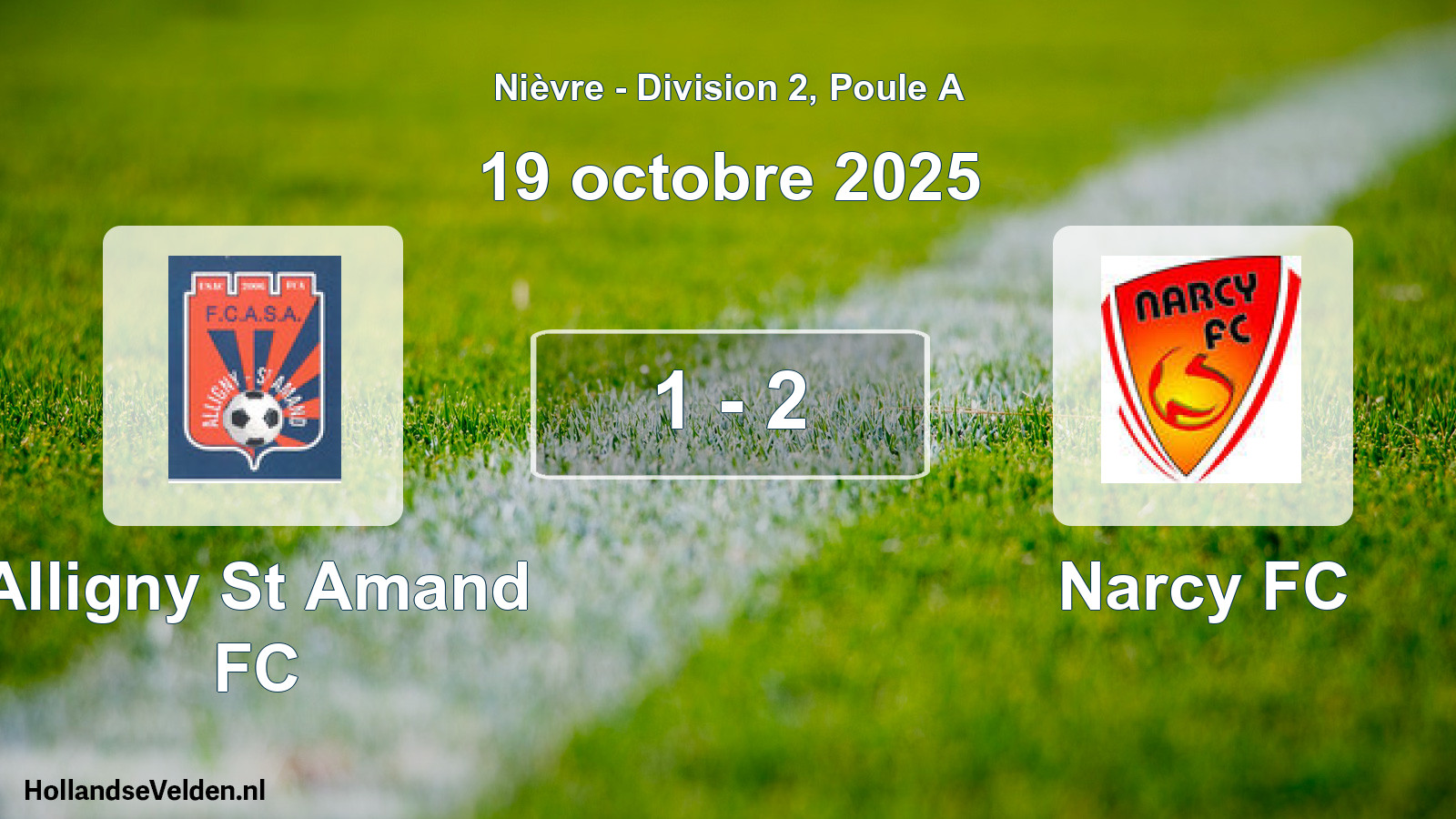Match joué: Alligny St Amand FC - Narcy FC 1 - 2 (19 octobre 2025)