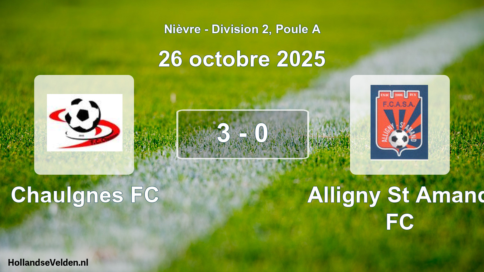 Total number of matches played: Chaulgnes FC - Alligny St Amand FC 3 - 0 (26 October 2025)