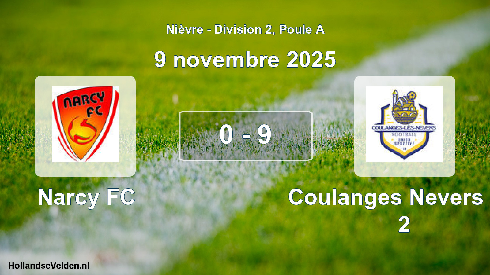 Total number of matches played: Narcy FC - Coulanges Nevers US 2 0 - 9 (9 November 2025)