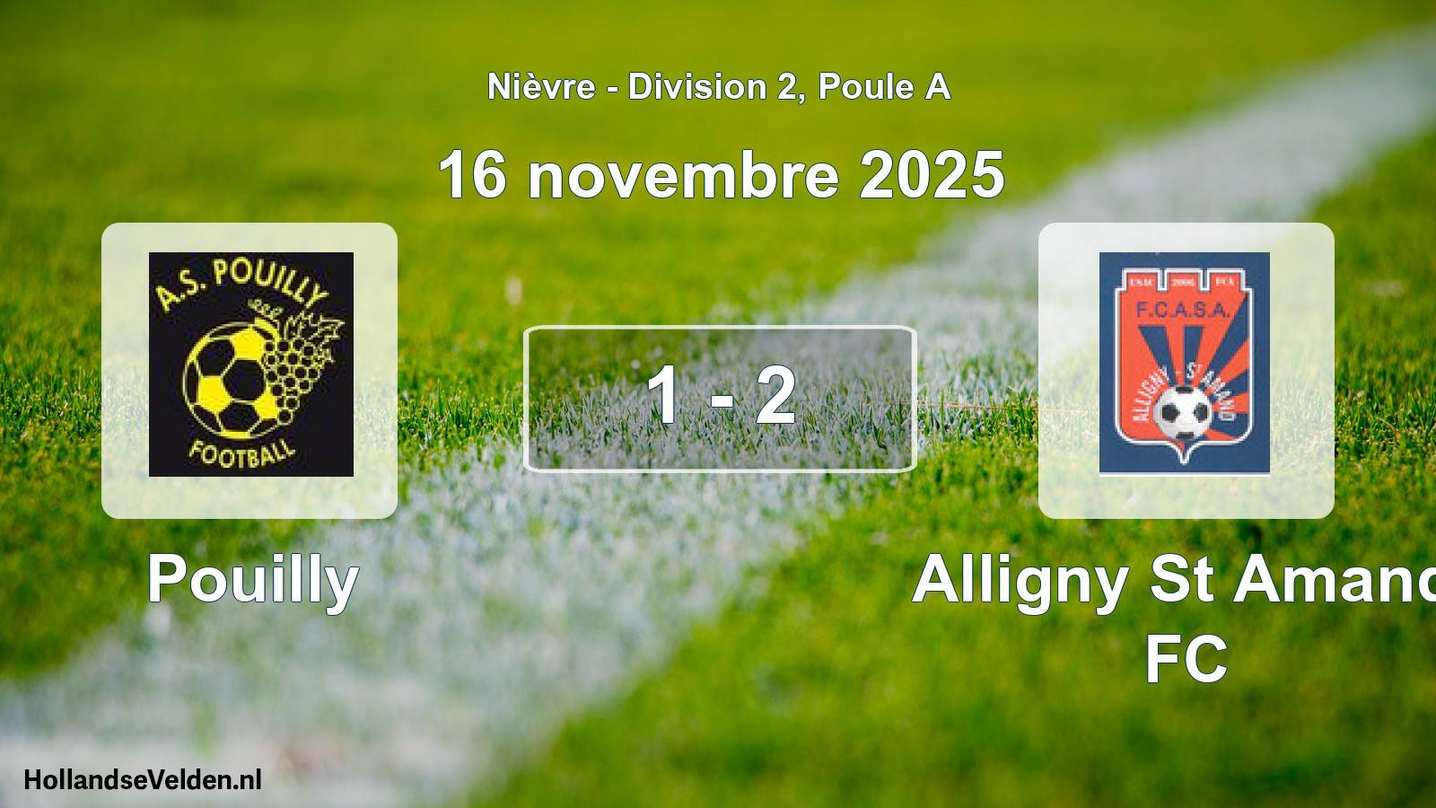 Match joué: Pouilly - Alligny St Amand FC 1 - 2 (16 novembre 2025)