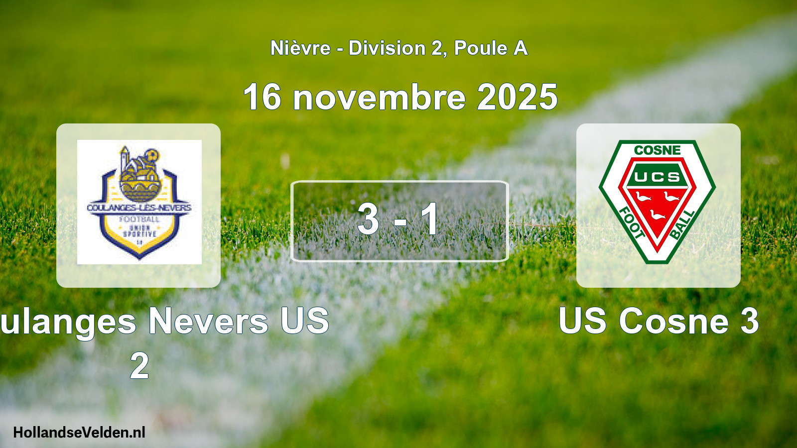 Match joué: Coulanges Nevers US 2 - US Cosne 3 3 - 1 (16 novembre 2025)