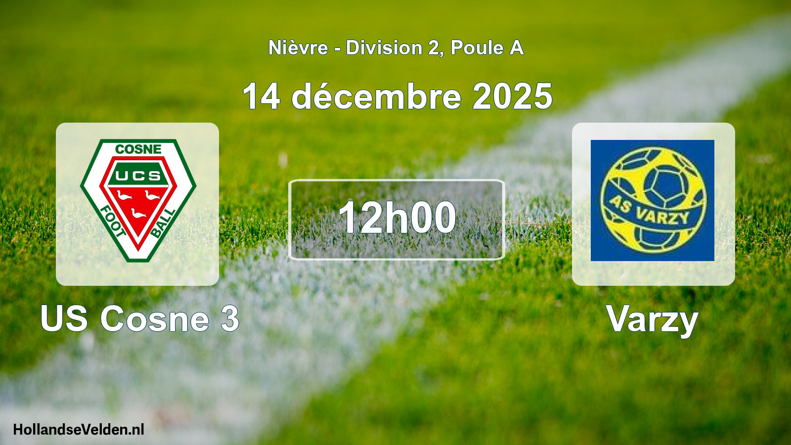 Match programmé: US Cosne 3 - Varzy (14 décembre 2025)