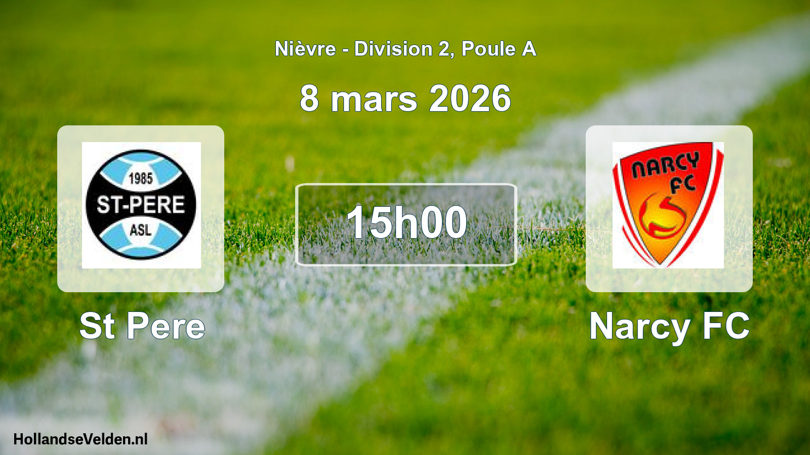 Match programmé: St Pere - Narcy FC (8 mars 2026)