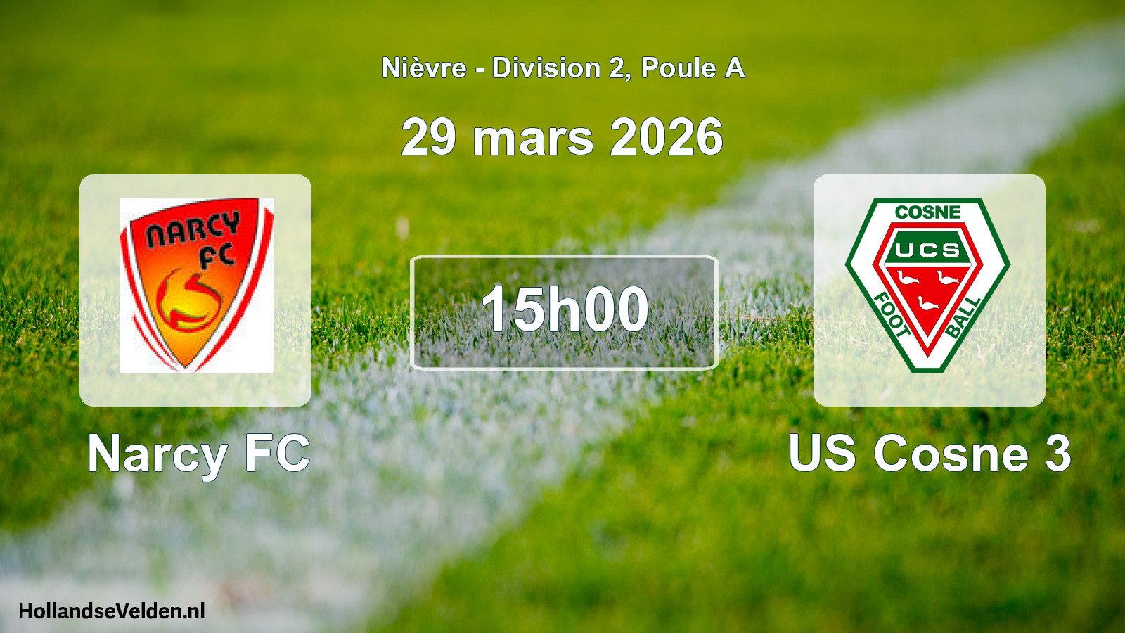 Match programmé: Narcy FC - US Cosne 3 (29 mars 2026)